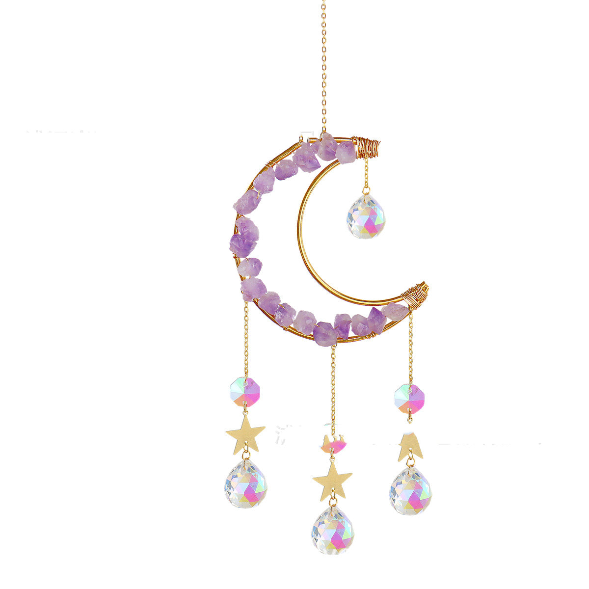 Amethyst-Tone Crystal Crescent Air Plant Holder – view 5