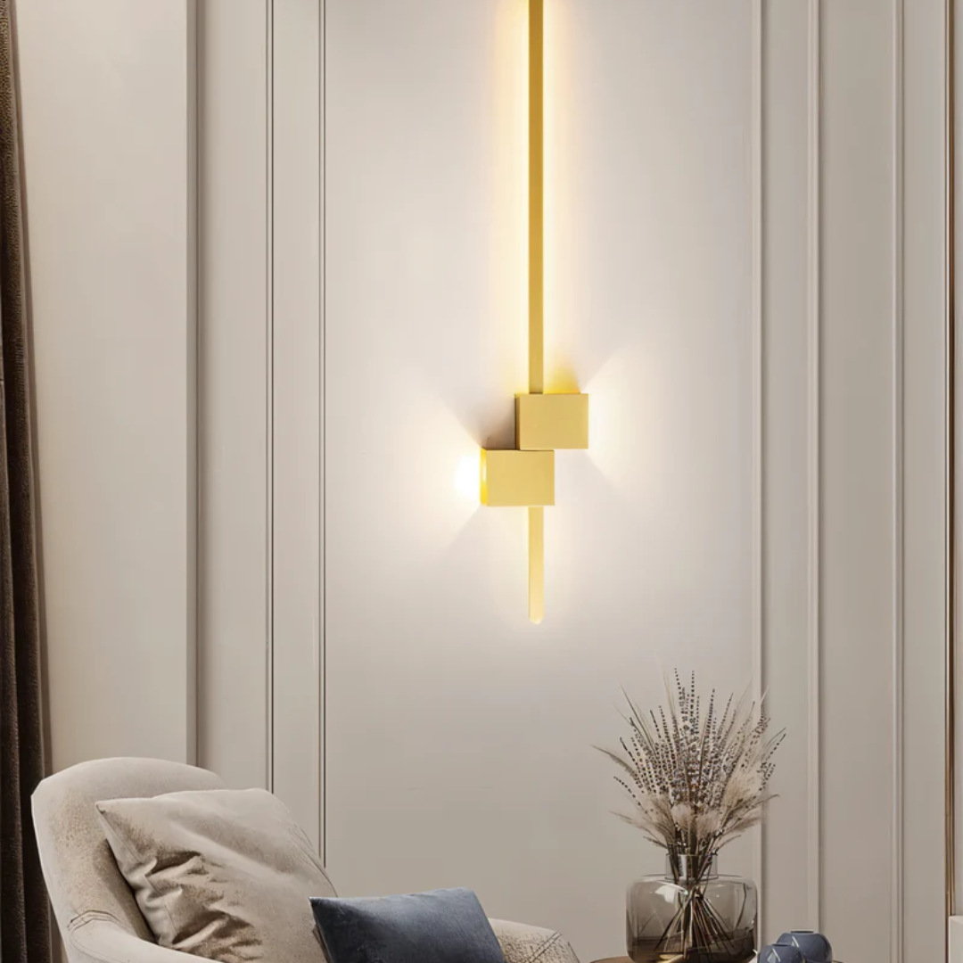 Modern Minimalist Linear LED Wall Light – 3000K Warm Aluminum Wall Sconce in White, Black or Gold, 60 to 100 cm