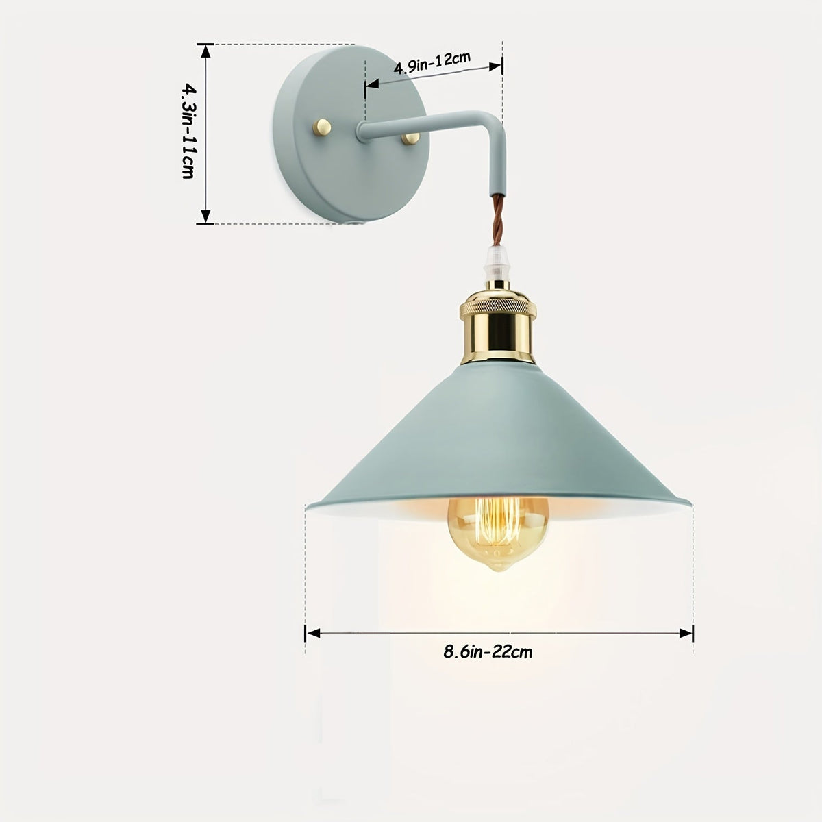 Modern Industrial Metal Wall Sconce Set of 2 – Oil-Rubbed Finish Wall Light Fixtures for Bedroom, Hallway & Cafe