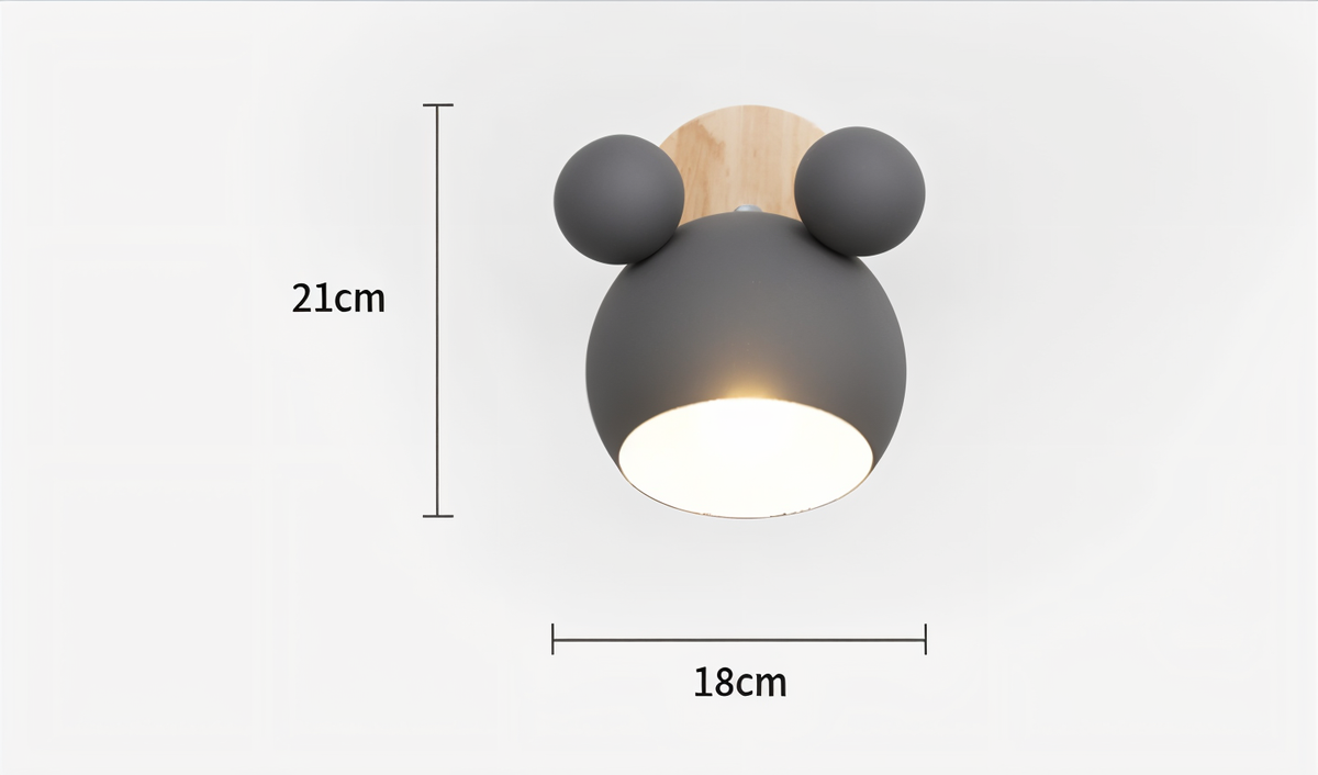 FlashMouse Playful Wall Lamp – Cute Mouse-Inspired Adjustable Wall Sconce for Kids Room, Bedroom & Hallway in 6 Colors