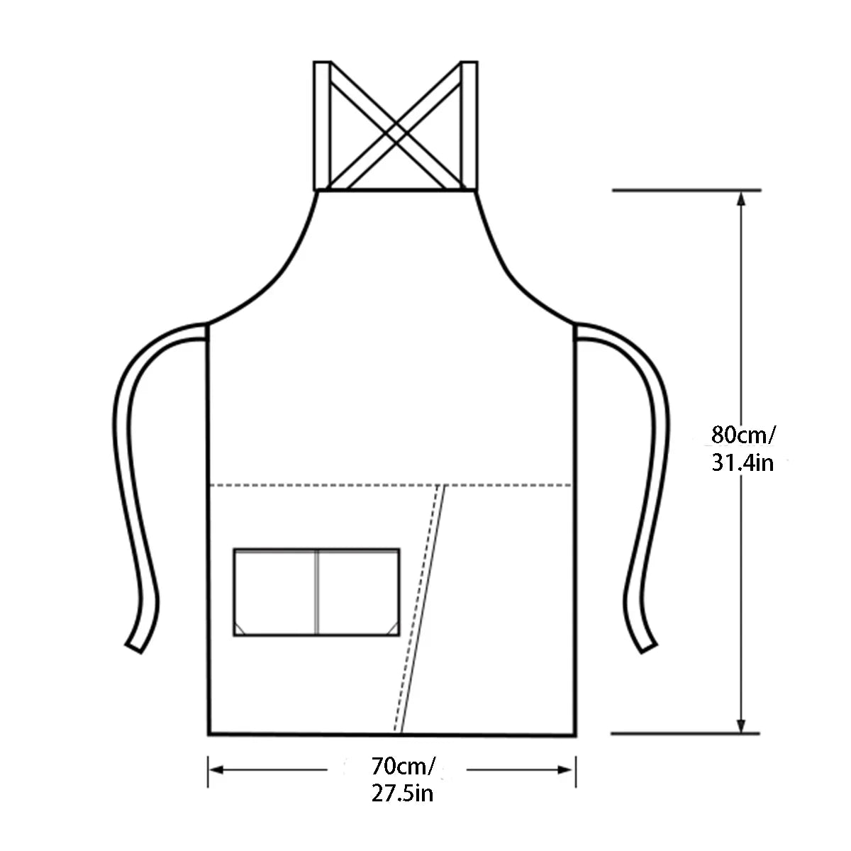 WorkEase Waterproof Canvas Apron – Split-Skirt Chef & Barista Apron with Pockets, Unisex Heavy-Duty Workwear in 6 Colors