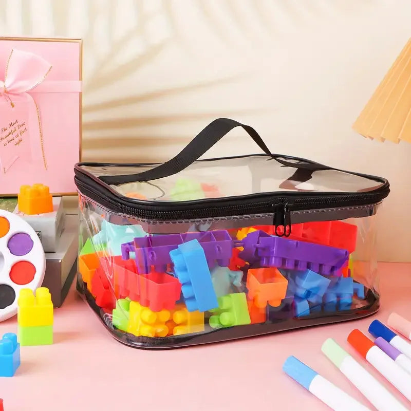 Transparent Mesh Toy Storage Bag – Large-Capacity Clear Organizer for Toys, Puzzles & Building Blocks, Set of 2 or 6