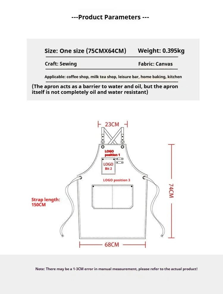 ProWear Premium Canvas Kitchen Apron – Heavy-Duty Unisex Chef, Barista & Workwear Utility Apron with Adjustable Straps
