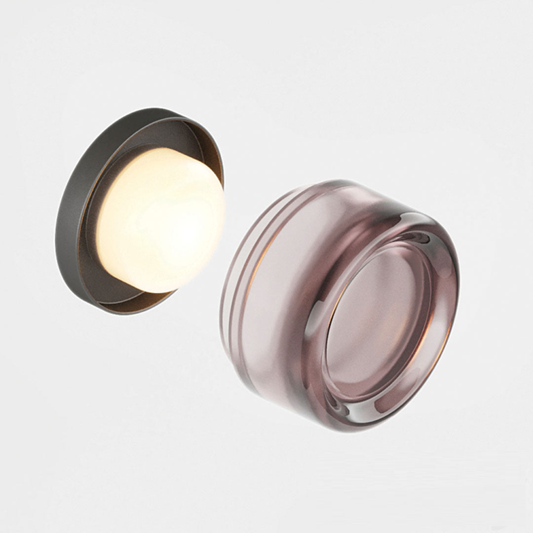 Solaria Modern LED Wall Sconce – Metal & Glass Wall Light with Adjustable 3000K to 6000K Color in White, Smoke Grey or Amber