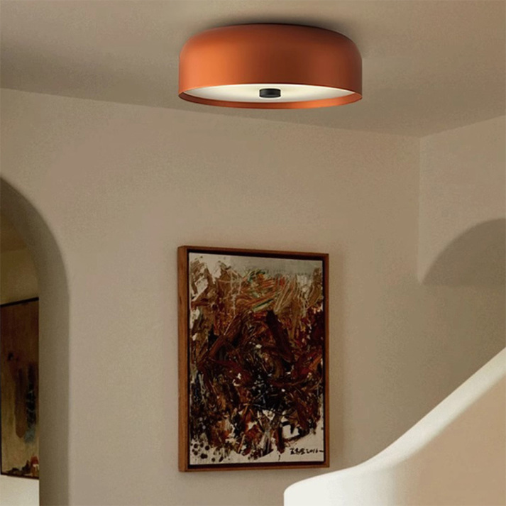 Nordic Retro LED Ceiling Light – Minimalist Flush Mount Fixture with 3-Color Switch, Modern Lamp for Bedroom & Living Room