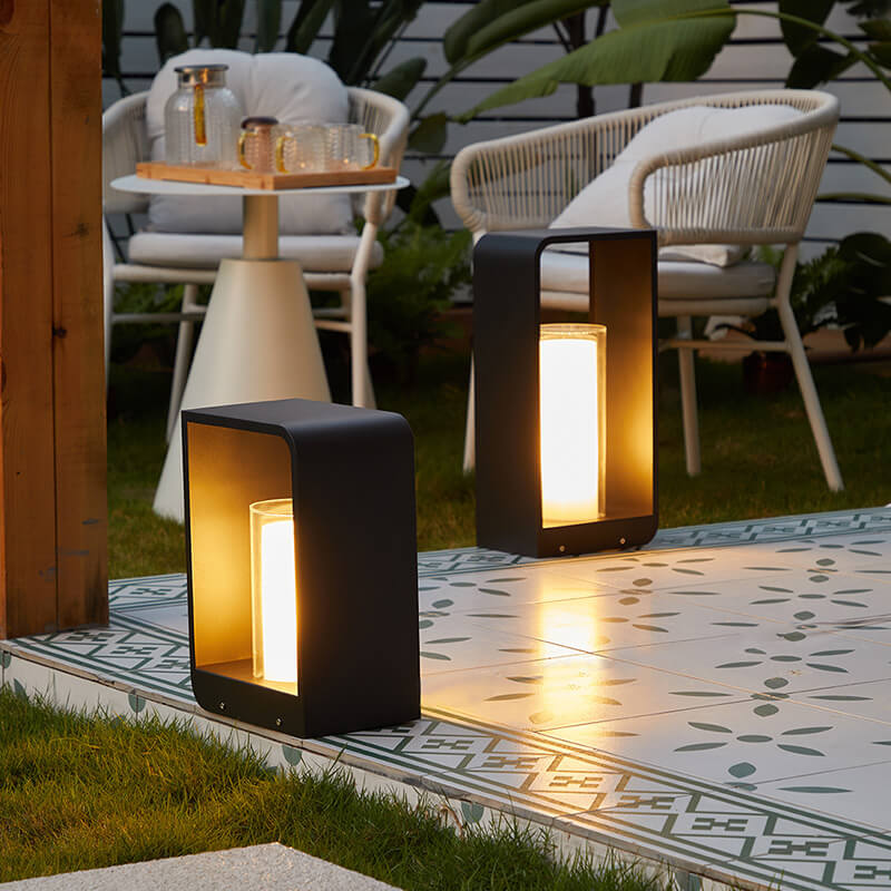 Modern Square Solar LED Outdoor Light – Waterproof Aluminum & Acrylic Wall Lamp, Warm White, Small, Medium or Large