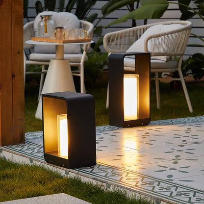 Modern Square Solar LED Outdoor Light – Waterproof Aluminum & Acrylic Wall Lamp, Warm White, Small, Medium or Large