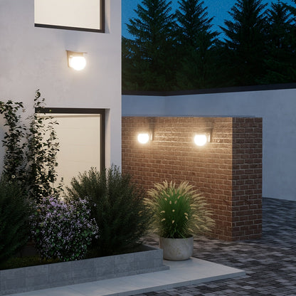 Smart Dimmable Solar Globe LED Wall Light – IP65 Outdoor Dusk-to-Dawn Sensor Wall Lamp, No Wiring for Fence, Patio & Garden