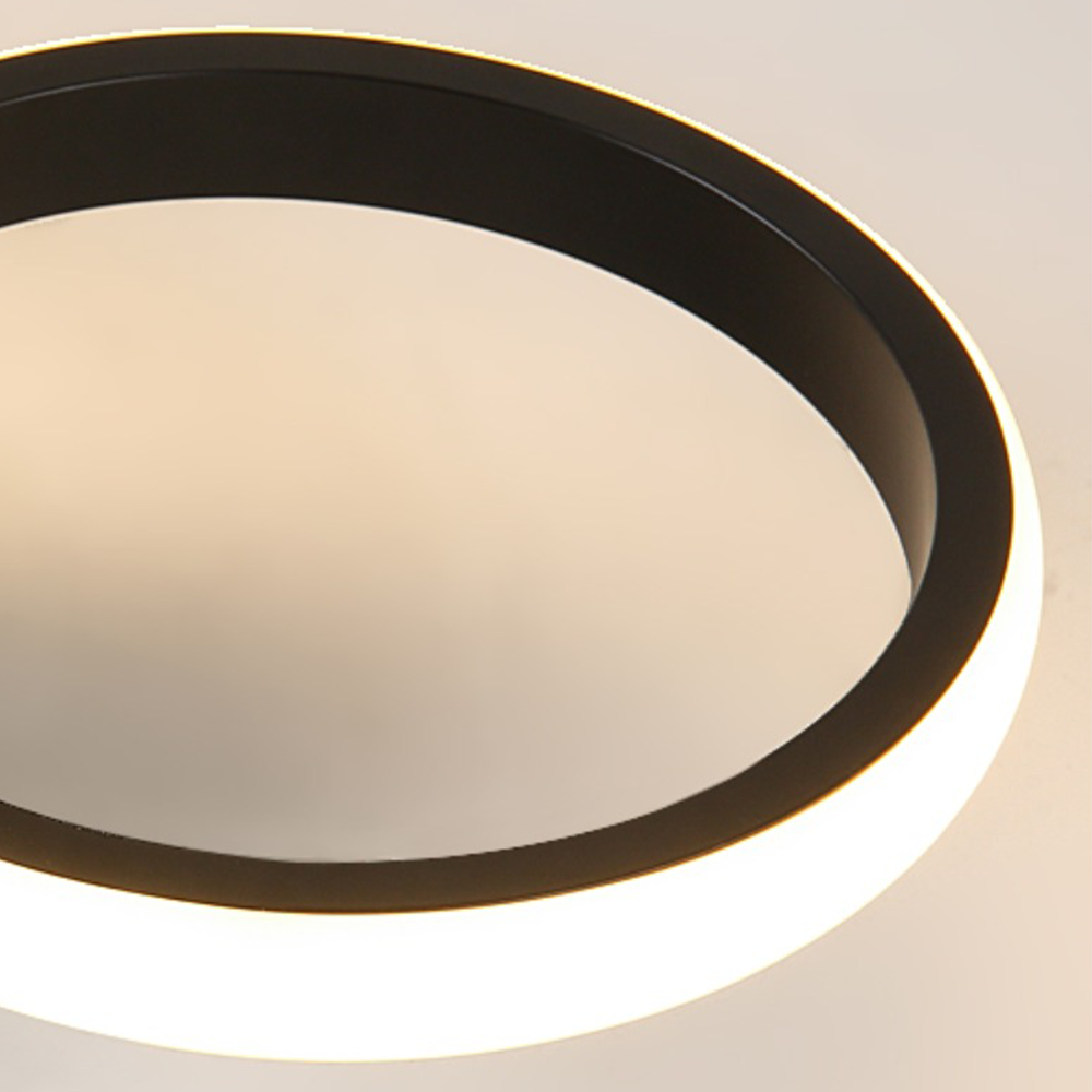 Halo Overlapping Ring LED Ceiling Light – Modern 2 or 3 Ring Flush Mount Fixture, Warm or Cool White for Living Room