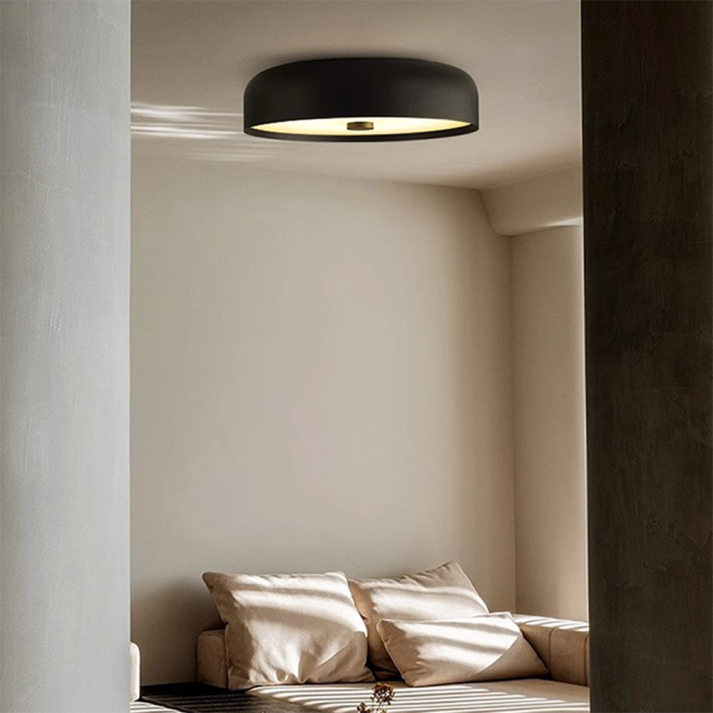 Nordic Retro LED Ceiling Light – Minimalist Flush Mount Fixture with 3-Color Switch, Modern Lamp for Bedroom & Living Room