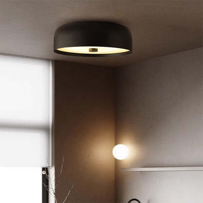 Nordic Retro LED Ceiling Light – Minimalist Flush Mount Fixture with 3-Color Switch, Modern Lamp for Bedroom & Living Room