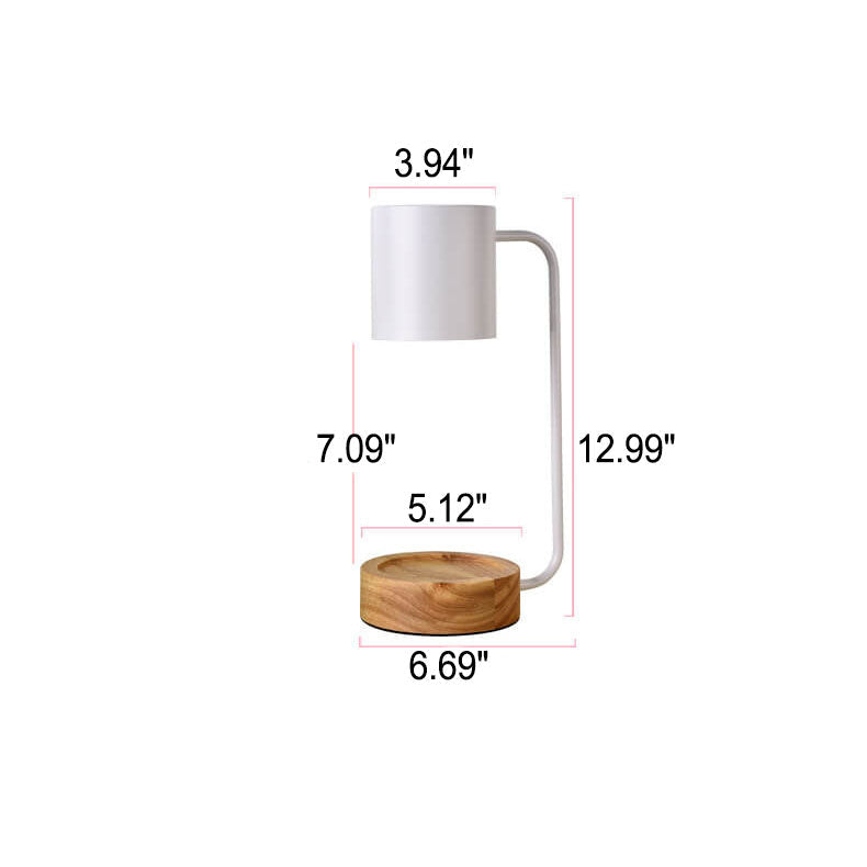 Japanese Minimalist Candle Warmer Lamp – Flameless Dimmable Wax Melter with Timer and Wooden Base, White or Black