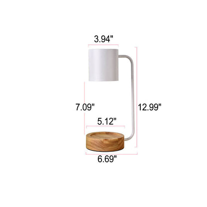Japanese Minimalist Candle Warmer Lamp – Flameless Dimmable Wax Melter with Timer and Wooden Base, White or Black