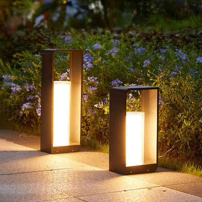 Modern Square Solar LED Outdoor Light – Waterproof Aluminum & Acrylic Wall Lamp, Warm White, Small, Medium or Large