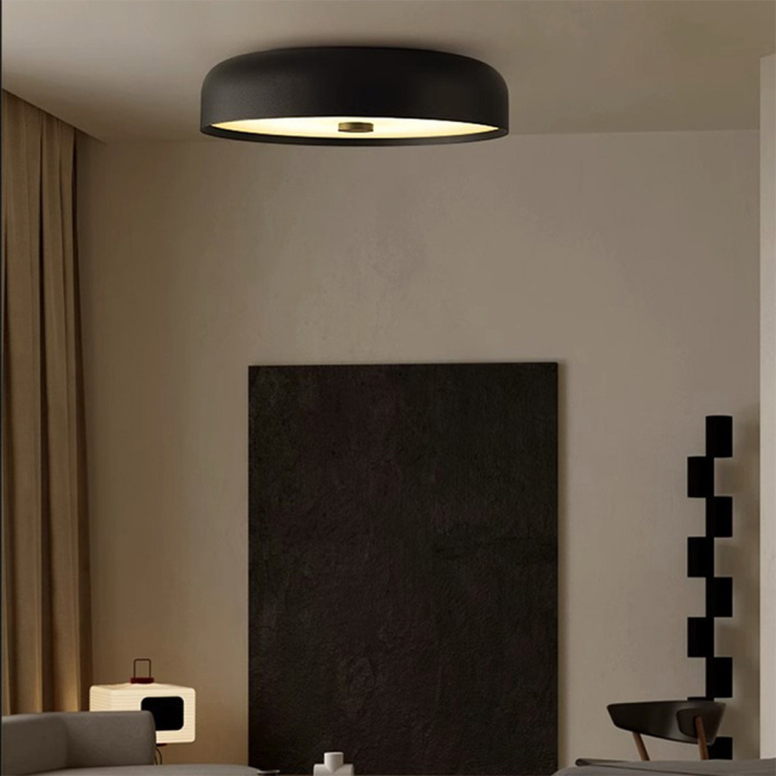 Nordic Retro LED Ceiling Light – Minimalist Flush Mount Fixture with 3-Color Switch, Modern Lamp for Bedroom & Living Room