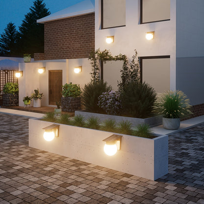 Smart Dimmable Solar Globe LED Wall Light – IP65 Outdoor Dusk-to-Dawn Sensor Wall Lamp, No Wiring for Fence, Patio & Garden