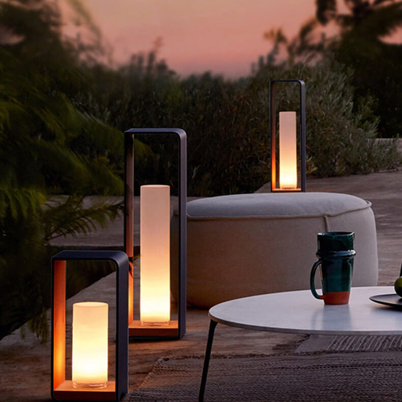 Modern Square Solar LED Outdoor Light – Waterproof Aluminum & Acrylic Wall Lamp, Warm White, Small, Medium or Large