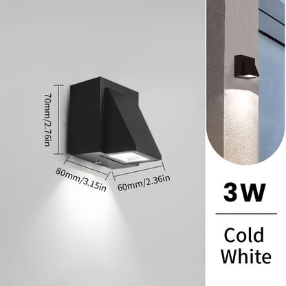 Modern LED Outdoor Wall Light – 3W or 6W Waterproof Geometric Exterior Sconce, Warm or Cool White for Porch & Garden