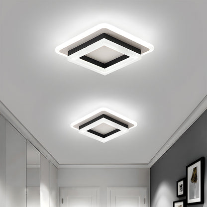 Modern Square LED Ceiling Light – 24W 1920 Lumen Slim Flush Mount Fixture in Black or Gold for Hallway, Bedroom & Kitchen