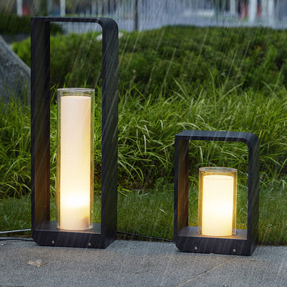 Modern Square Solar LED Outdoor Light – Waterproof Aluminum & Acrylic Wall Lamp, Warm White, Small, Medium or Large
