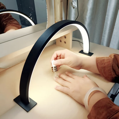 Crescent Moon LED Desk Lamp – Adjustable Eye-Care USB Metal Reading Light with Dimmable Color Temperature for Home Office