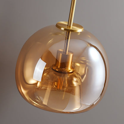 Vintage Amber Bubble Glass Ceiling Light – Retro Mid-Century Semi-Flush Lamp in Gold or Black for Hallway, Bedroom & Dining