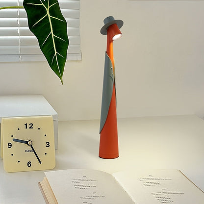 Modern Rechargeable LED Hat Lamp – Cordless Touch-Control Dimmable Desk Light, Artistic Bedside & Table Lamp