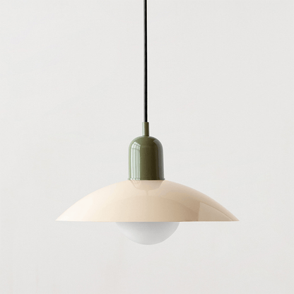 Macaron Bauhaus Dome Pendant Light – Two-Tone Colorful Modern Hanging Lamp for Kitchen, Dining, Kids Room & Cafe