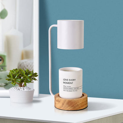 Japanese Minimalist Wood Table Lamp – Dimmable Bedside Lamp with Timer, Wood & Metal Design for Bedroom & Living Room