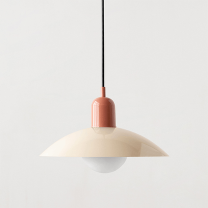 Macaron Bauhaus Dome Pendant Light – Two-Tone Colorful Modern Hanging Lamp for Kitchen, Dining, Kids Room & Cafe