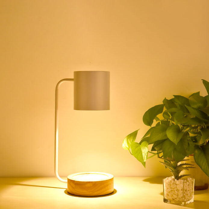 Japanese Minimalist Wood Table Lamp – Dimmable Bedside Lamp with Timer, Wood & Metal Design for Bedroom & Living Room