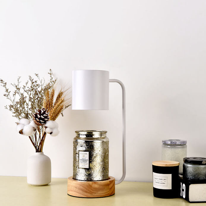 Japanese Minimalist Wood Table Lamp – Dimmable Bedside Lamp with Timer, Wood & Metal Design for Bedroom & Living Room