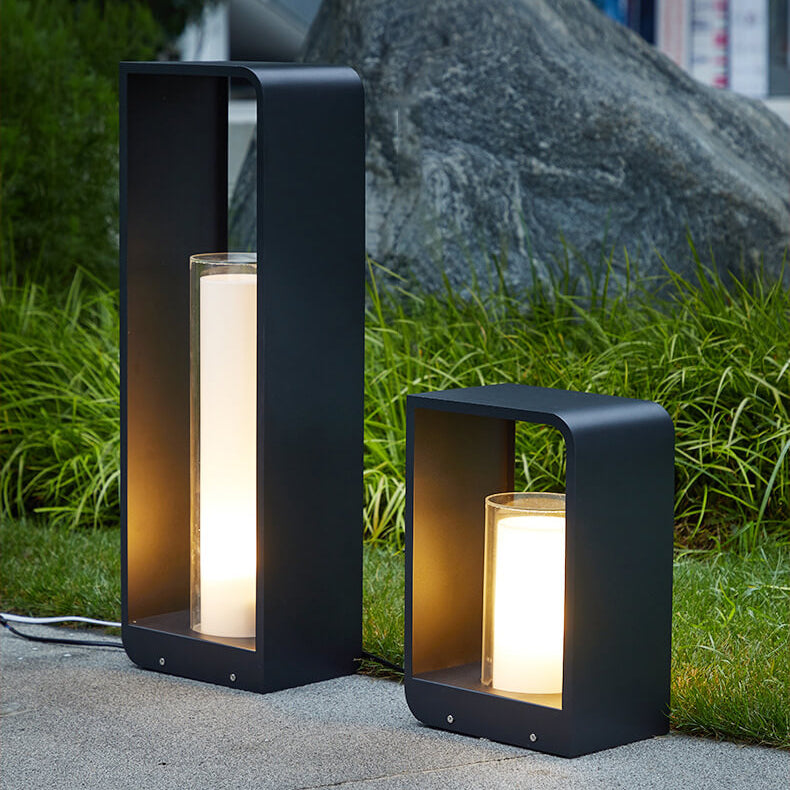 Modern Square Solar LED Outdoor Light – Waterproof Aluminum & Acrylic Wall Lamp, Warm White, Small, Medium or Large