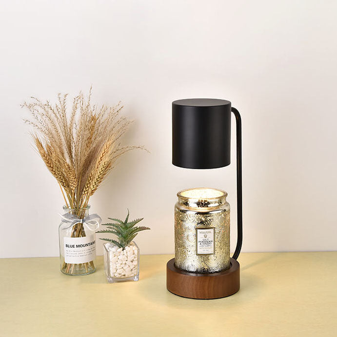 Japanese Minimalist Wood Table Lamp – Dimmable Bedside Lamp with Timer, Wood & Metal Design for Bedroom & Living Room
