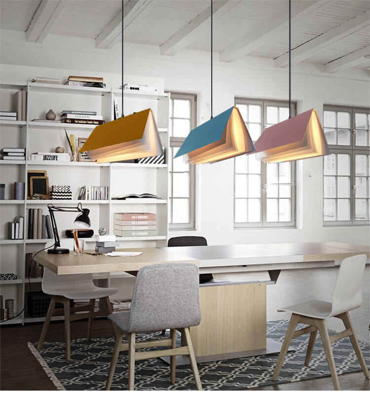 Floating Book Pendant Light – Modern Creative Book-Shaped Ceiling Lamp for Reading Nook, Bedroom, Cafe & Study