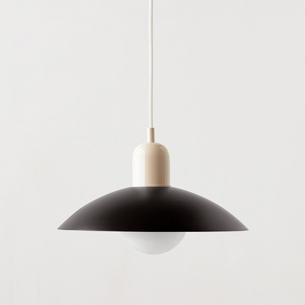 Macaron Bauhaus Dome Pendant Light – Two-Tone Colorful Modern Hanging Lamp for Kitchen, Dining, Kids Room & Cafe