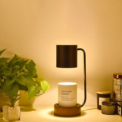 Japanese Minimalist Wood Table Lamp – Dimmable Bedside Lamp with Timer, Wood & Metal Design for Bedroom & Living Room