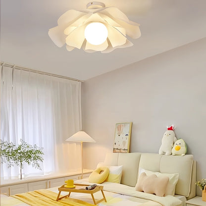 Rose Petal Floral Ceiling Light – Modern Semi-Flush Romantic Flower Lamp, 33 to 50 cm for Bedroom, Hallway & Living Room