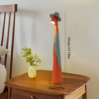 Modern Rechargeable LED Hat Lamp – Cordless Touch-Control Dimmable Desk Light, Artistic Bedside & Table Lamp