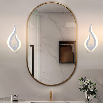 Modern Flame LED Wall Light – Sculptural Acrylic 10W Warm White 3000K Wall Sconce, Left or Right Facing