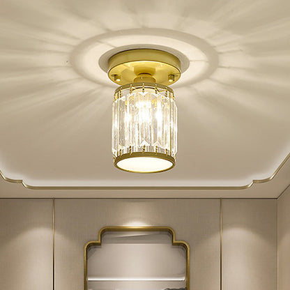 Elegant Crystal Foyer Ceiling Light – Modern Semi-Flush Mount Chandelier, Square or Round in Gold or Black for Entryway