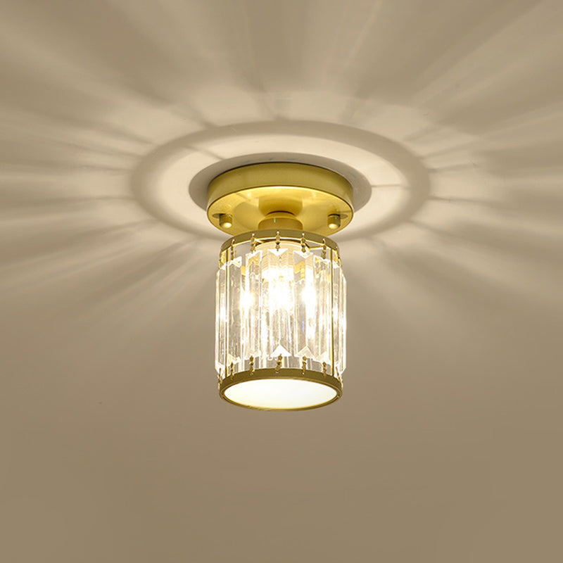 Elegant Crystal Foyer Ceiling Light – Modern Semi-Flush Mount Chandelier, Square or Round in Gold or Black for Entryway