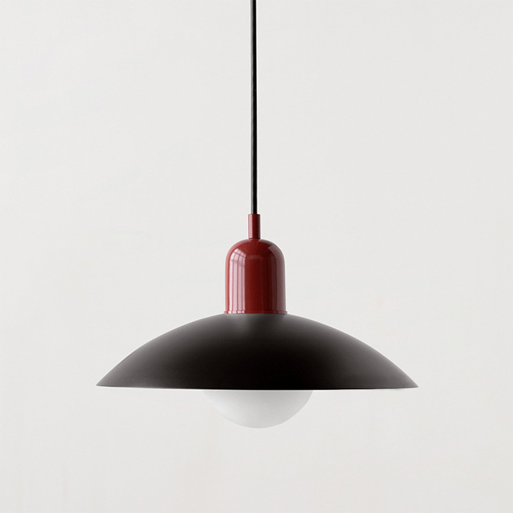 Macaron Bauhaus Dome Pendant Light – Two-Tone Colorful Modern Hanging Lamp for Kitchen, Dining, Kids Room & Cafe