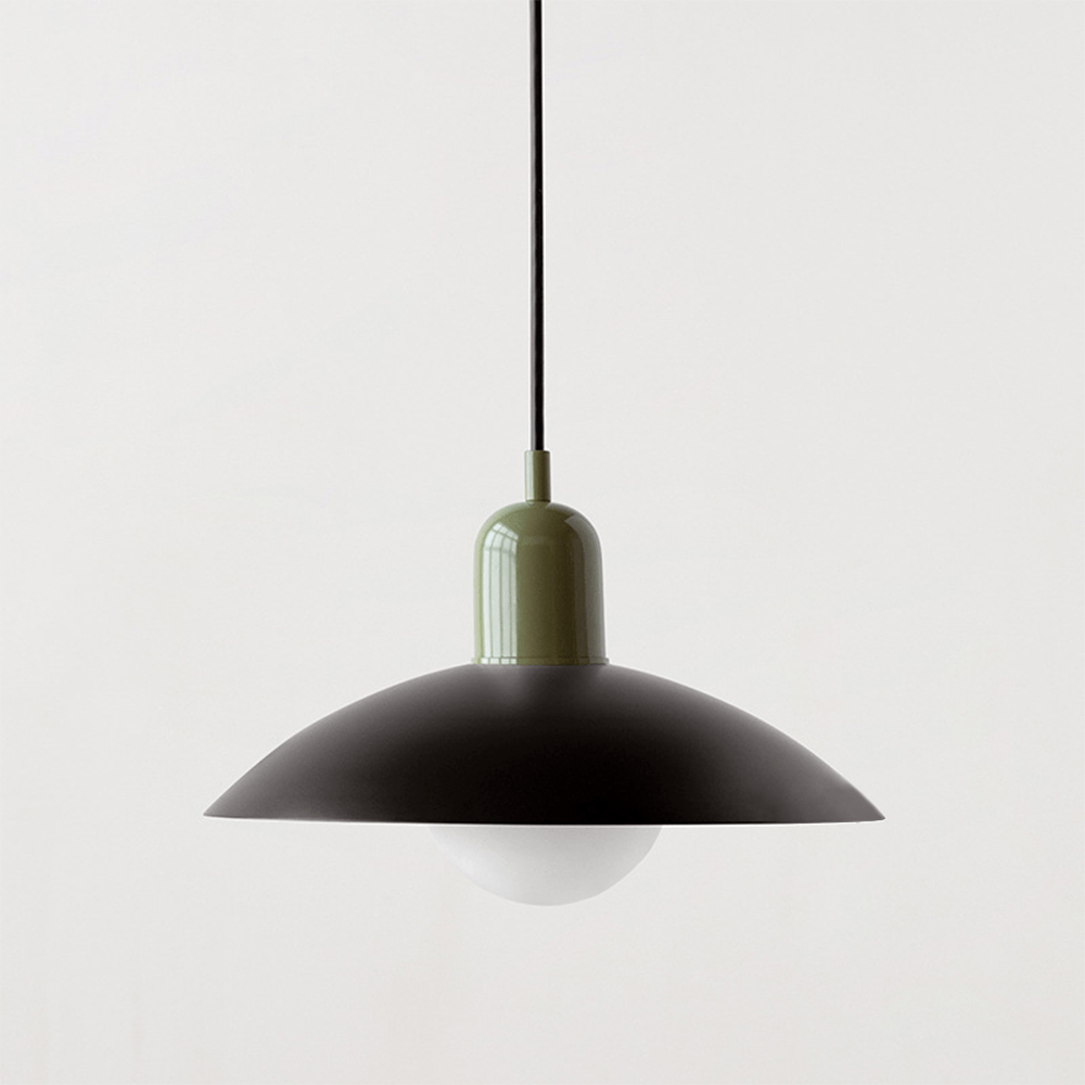 Macaron Bauhaus Dome Pendant Light – Two-Tone Colorful Modern Hanging Lamp for Kitchen, Dining, Kids Room & Cafe