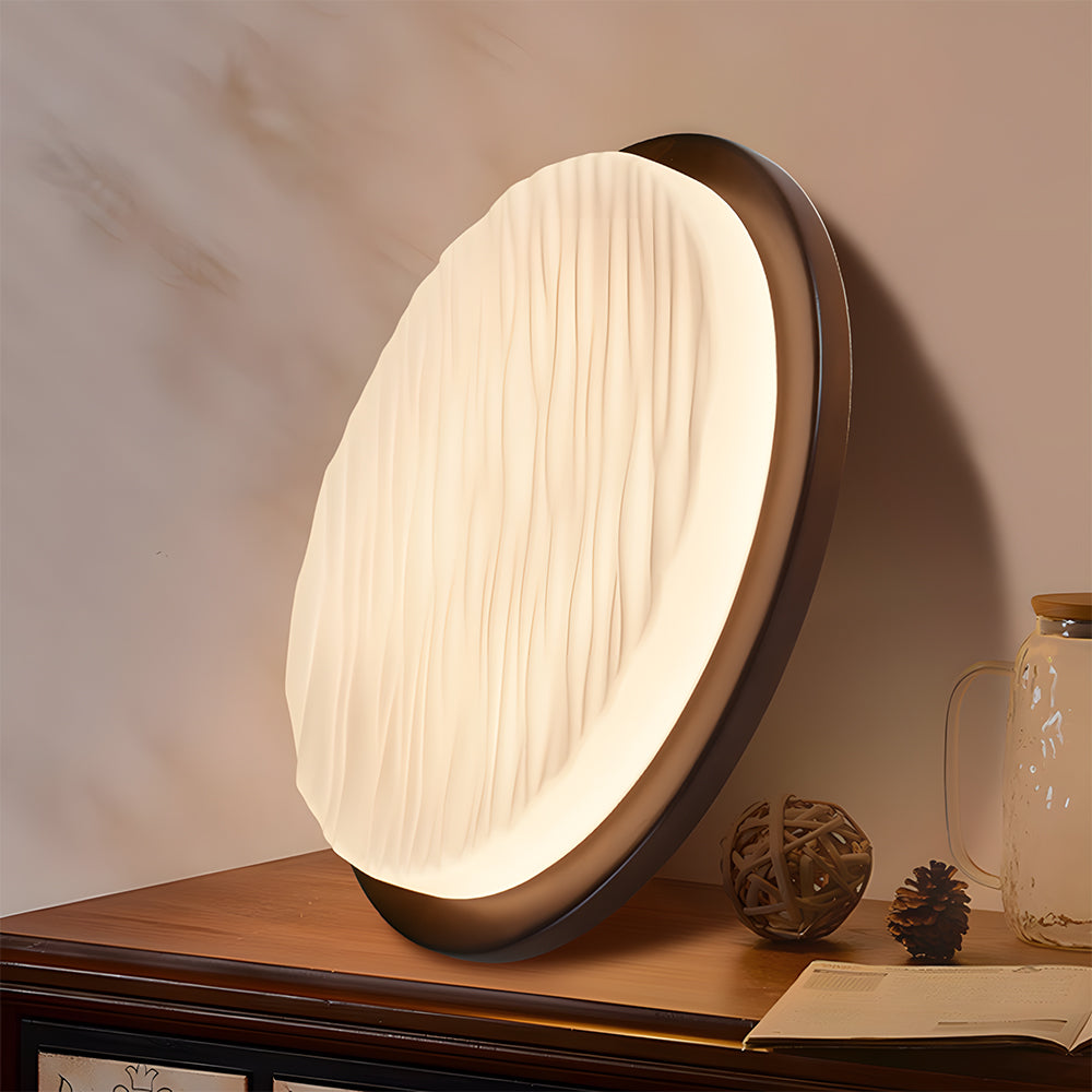 Art Deco LED Flush Mount Ceiling Light – Sculpted Glass Geometric Vintage Fixture, 30 to 53 cm, Warm or Cool White