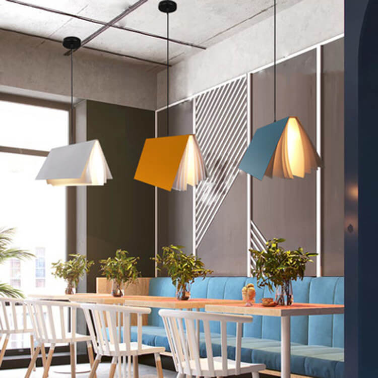 Floating Book Pendant Light – Modern Creative Book-Shaped Ceiling Lamp for Reading Nook, Bedroom, Cafe & Study