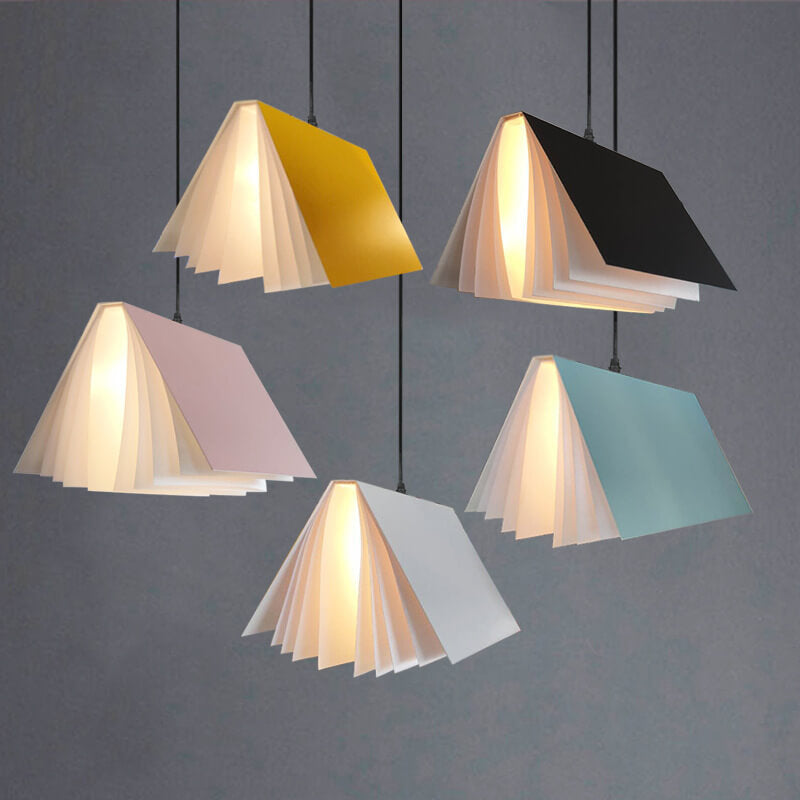 Floating Book Pendant Light – Modern Creative Book-Shaped Ceiling Lamp for Reading Nook, Bedroom, Cafe & Study