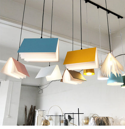 Floating Book Pendant Light – Modern Creative Book-Shaped Ceiling Lamp for Reading Nook, Bedroom, Cafe & Study