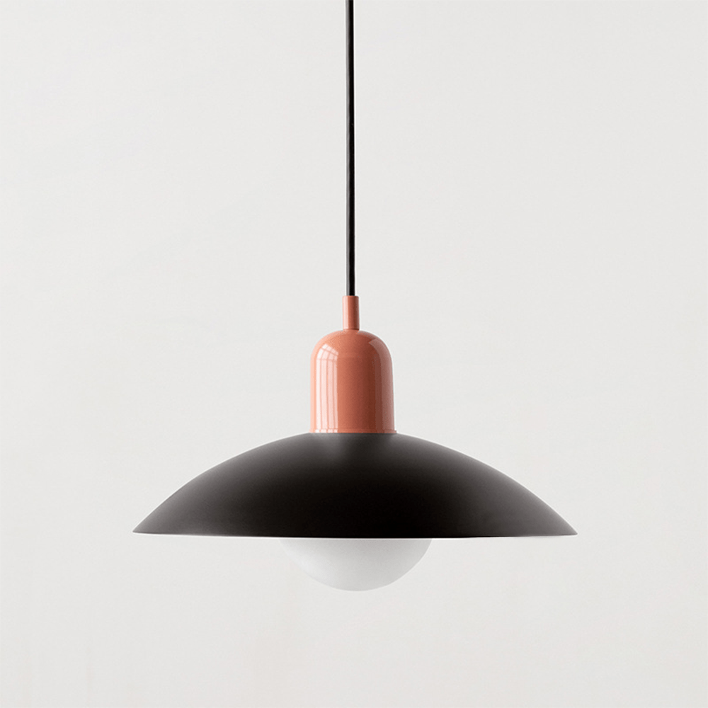 Macaron Bauhaus Dome Pendant Light – Two-Tone Colorful Modern Hanging Lamp for Kitchen, Dining, Kids Room & Cafe