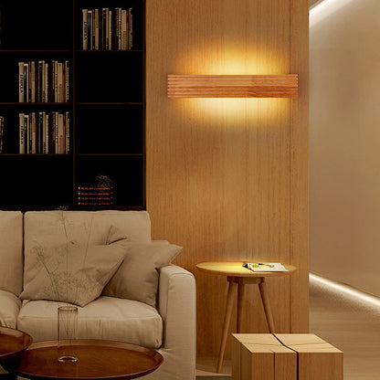 Modern Wooden LED Wall Sconce – Minimalist Wood & Acrylic Linear Wall Light, 35 or 45 cm, Warm or Cool White